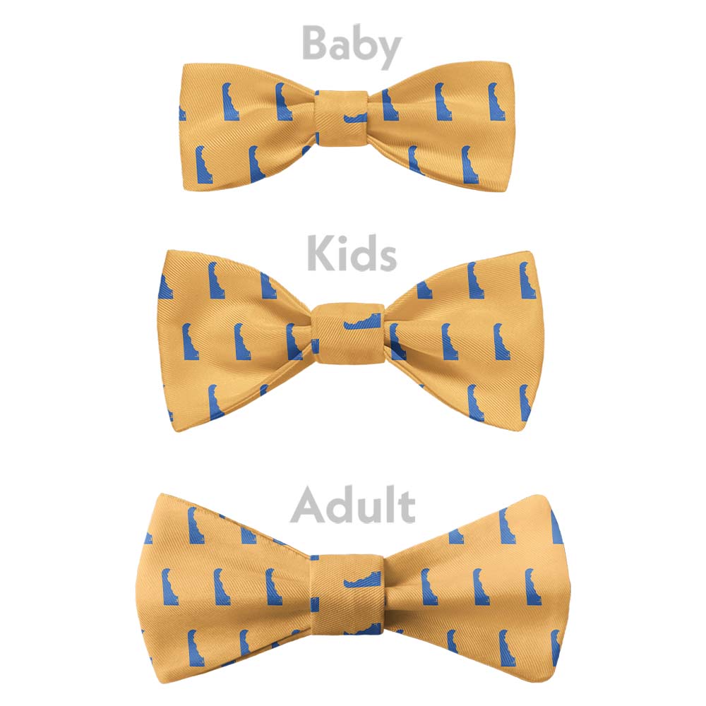 Delaware State Outline Bow Tie - Bow Sizes - Knotty Tie Co.