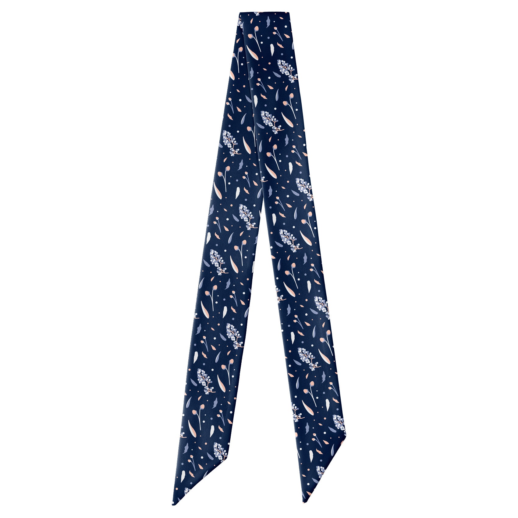 Delicate Floral Hair Scarf - Full View of Hair Scarf - Knotty Tie Co.