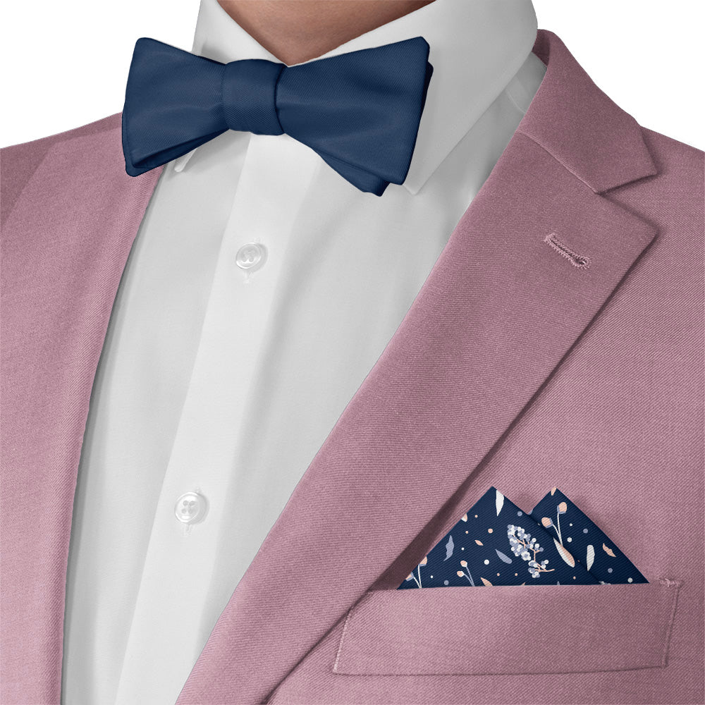 Delicate Floral Pocket Square - Matching Bow Tie - Knotty Tie Co.