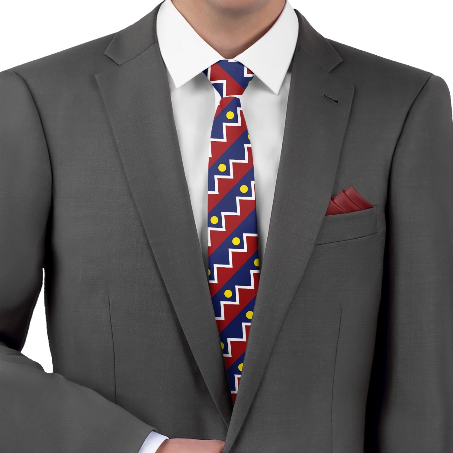 Denver Flag Necktie - Matching Pocket Square - Knotty Tie Co.