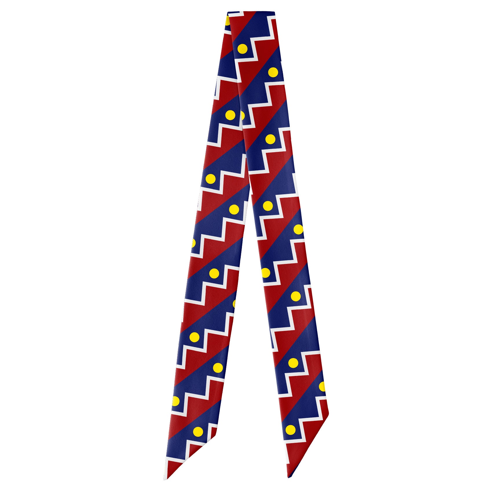 Denver Flag Hair Scarf - Full View of Hair Scarf - Knotty Tie Co.