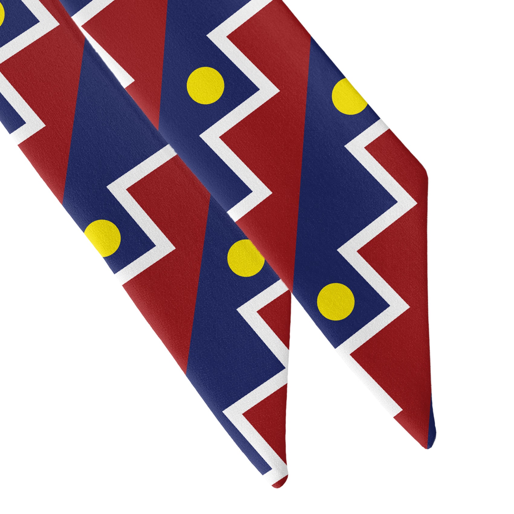 Denver Flag Hair Scarf - Scarf Tapered Ends - Knotty Tie Co.