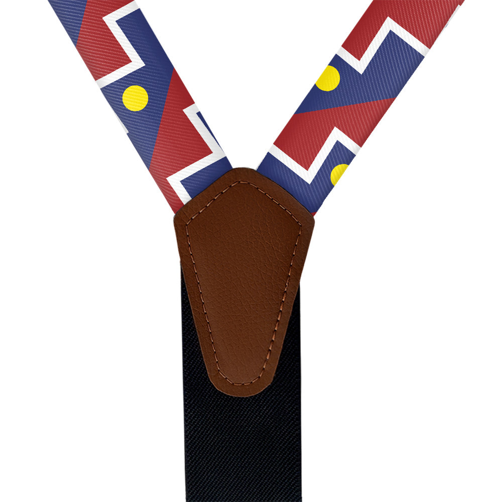 Denver Flag Suspenders - Vegan Leather Y-Back - Knotty Tie Co.