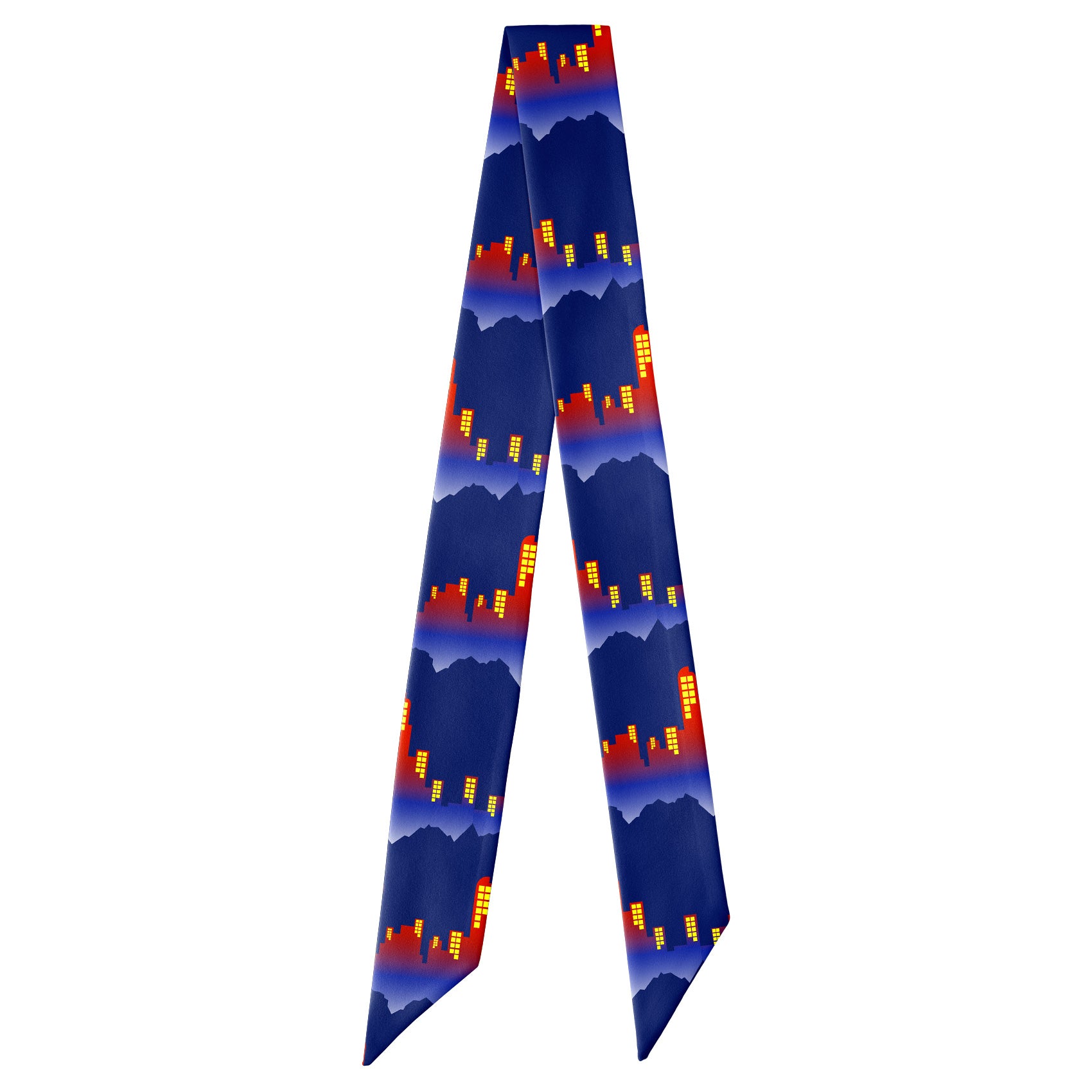 Denver Skyline Hair Scarf - Full View of Hair Scarf - Knotty Tie Co.