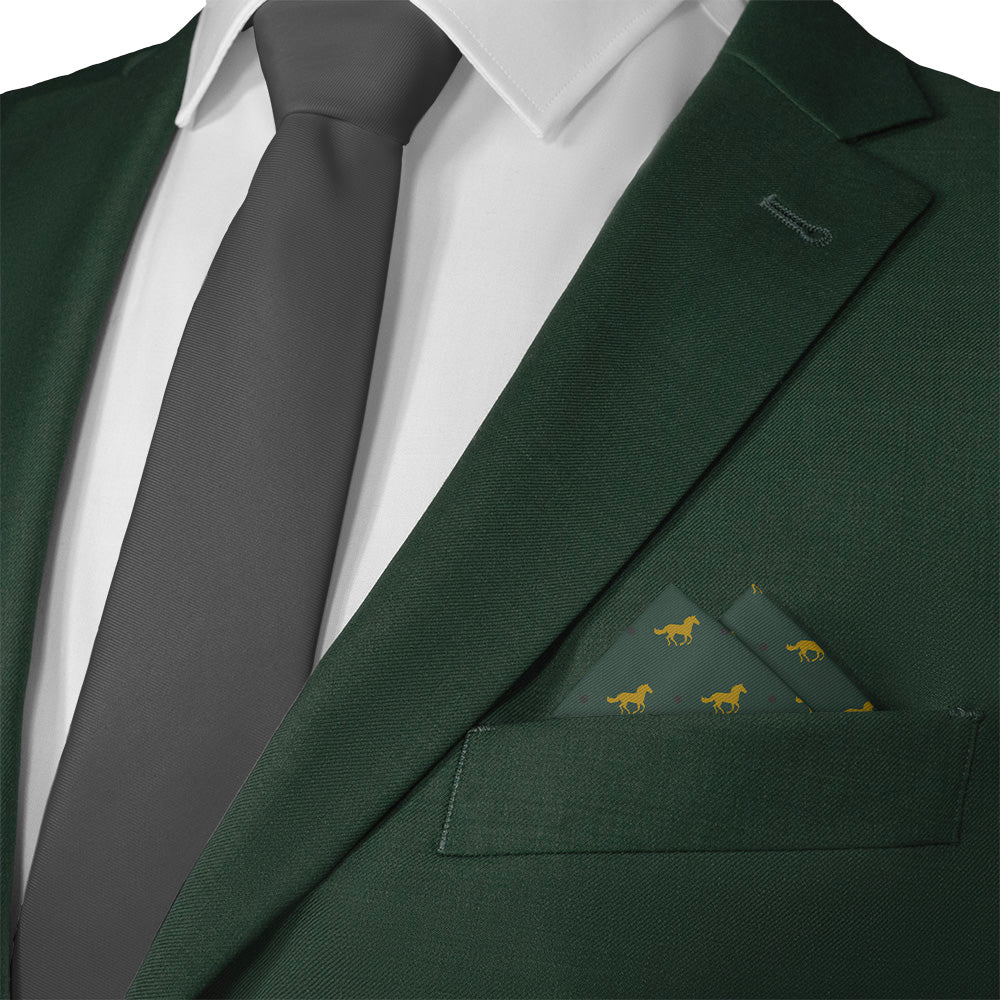 Derby Horses Pocket Square - Matching Necktie- Knotty Tie Co.