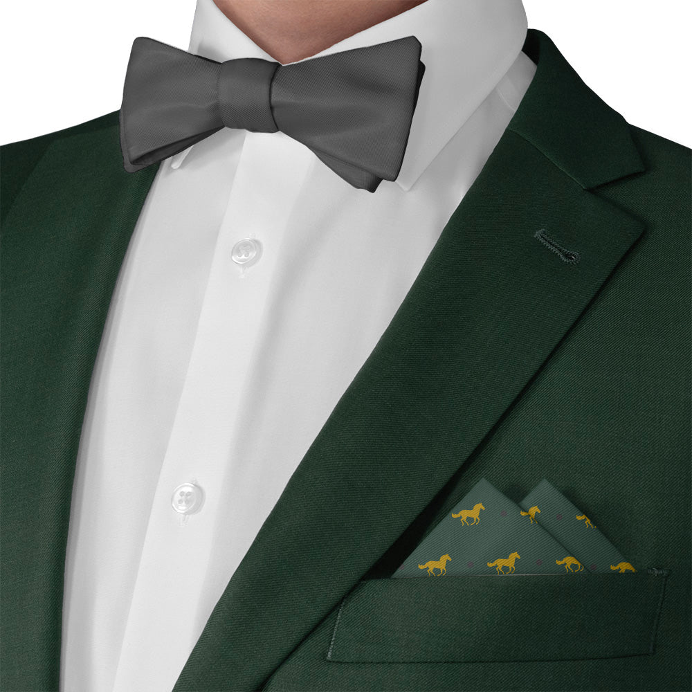 Derby Horses Pocket Square - Matching Bow Tie - Knotty Tie Co.