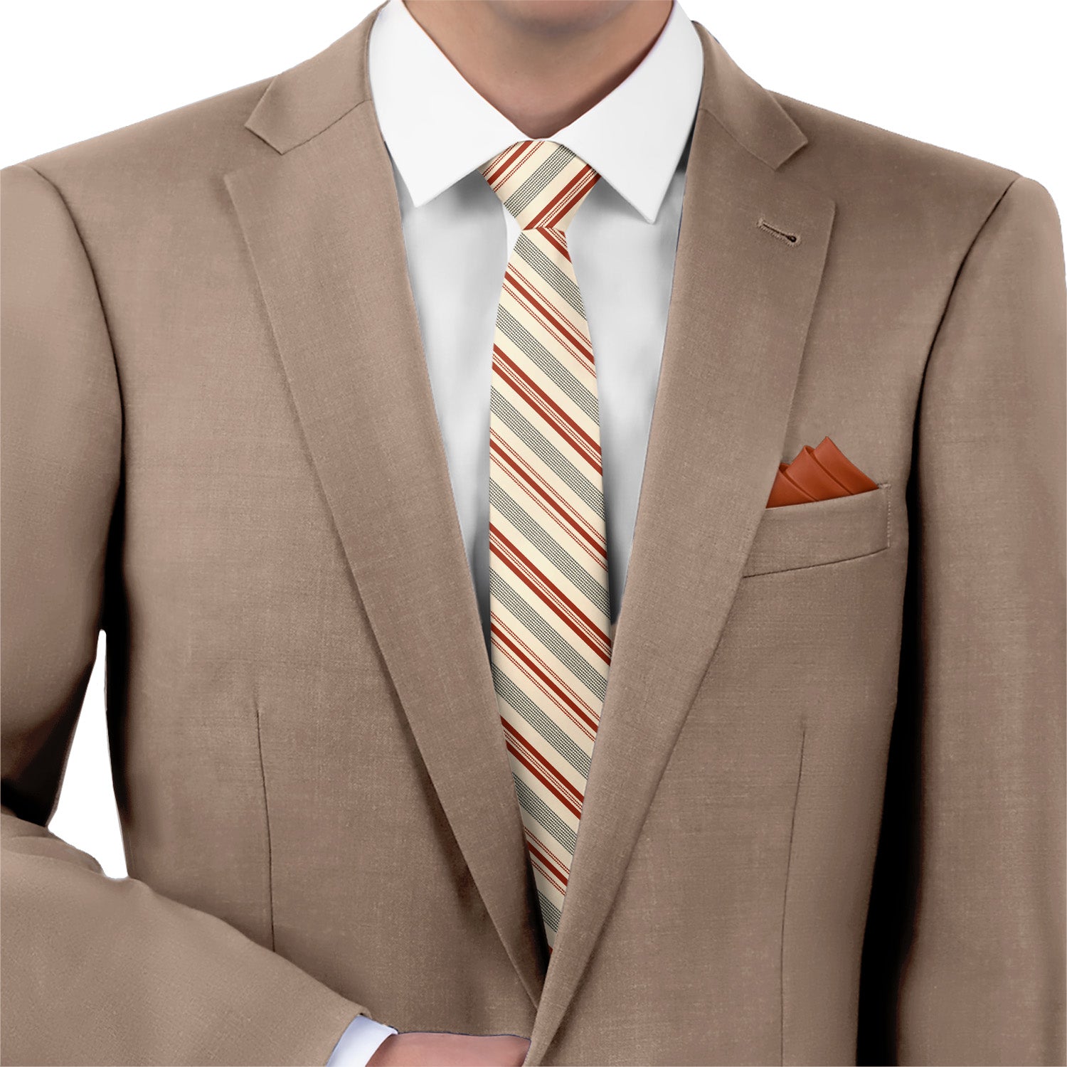 Desert Stripe Necktie - Matching Pocket Square - Knotty Tie Co.