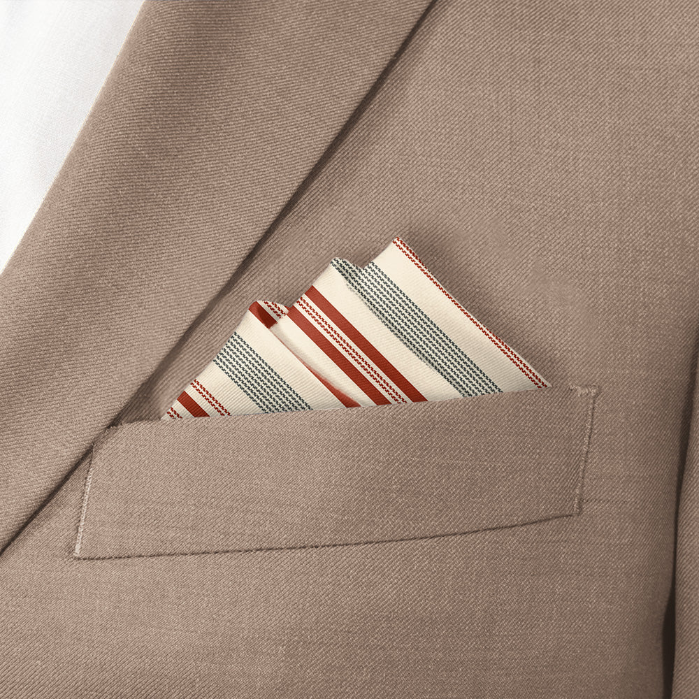 Desert Stripe Pocket Square - Stairs Fold - Knotty Tie Co.