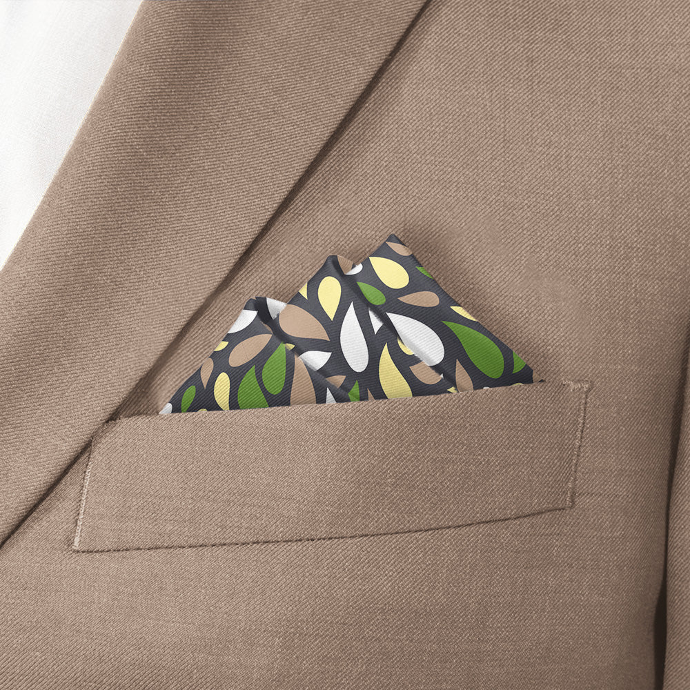 Dew Paisley Pocket Square - Stairs Fold - Knotty Tie Co.