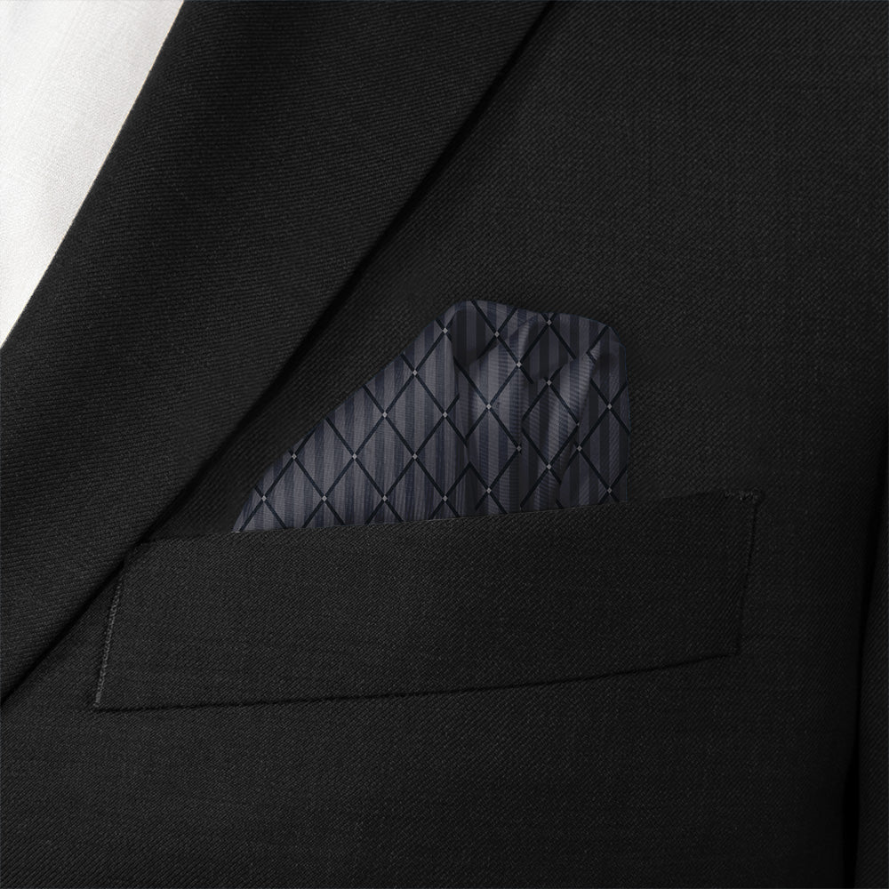 Diamond Lattice Pocket Square - Stairs Fold - Knotty Tie Co.