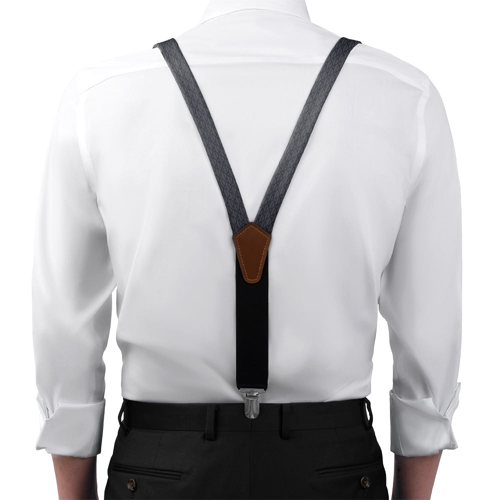Diamond Lattice Suspenders - On Model Front View - Knotty Tie Co.