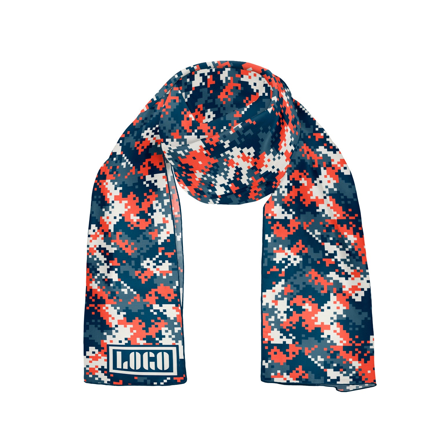 Digi Camo 4 54 x 12 Rectangle Chiffon Logo Scarf - Knotty Tie Co.