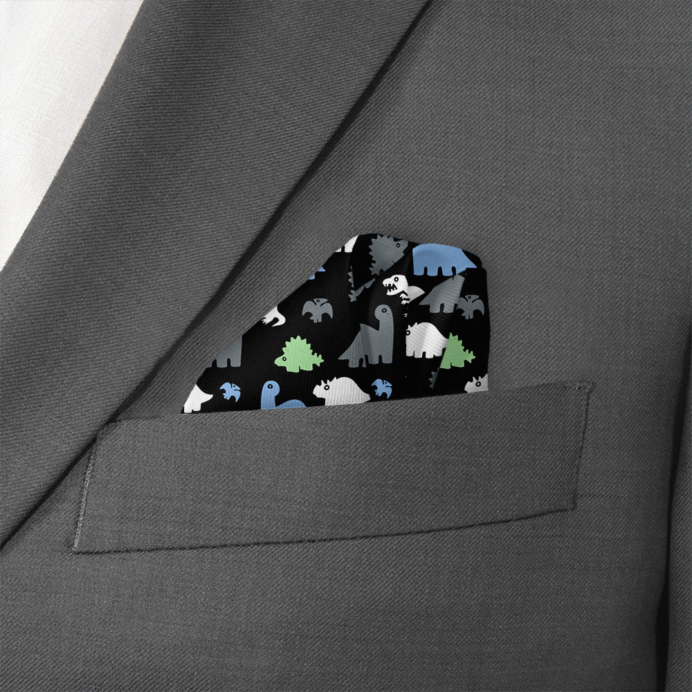 Dinosaur Pocket Square - Wave Fold - Knotty Tie Co.