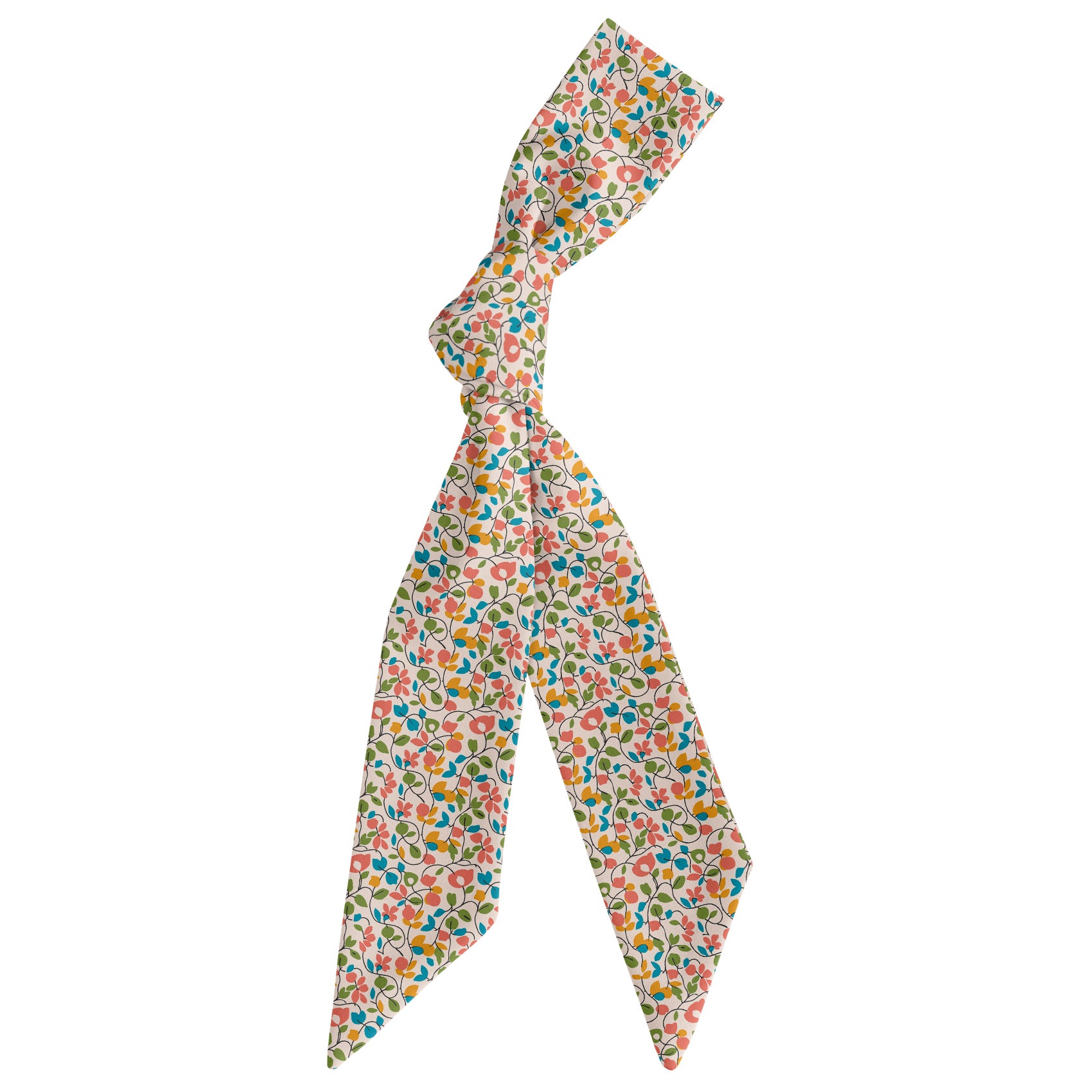 Ditsy Floral Hair Scarf - Scarf Tied Into Knot - Knotty Tie Co.