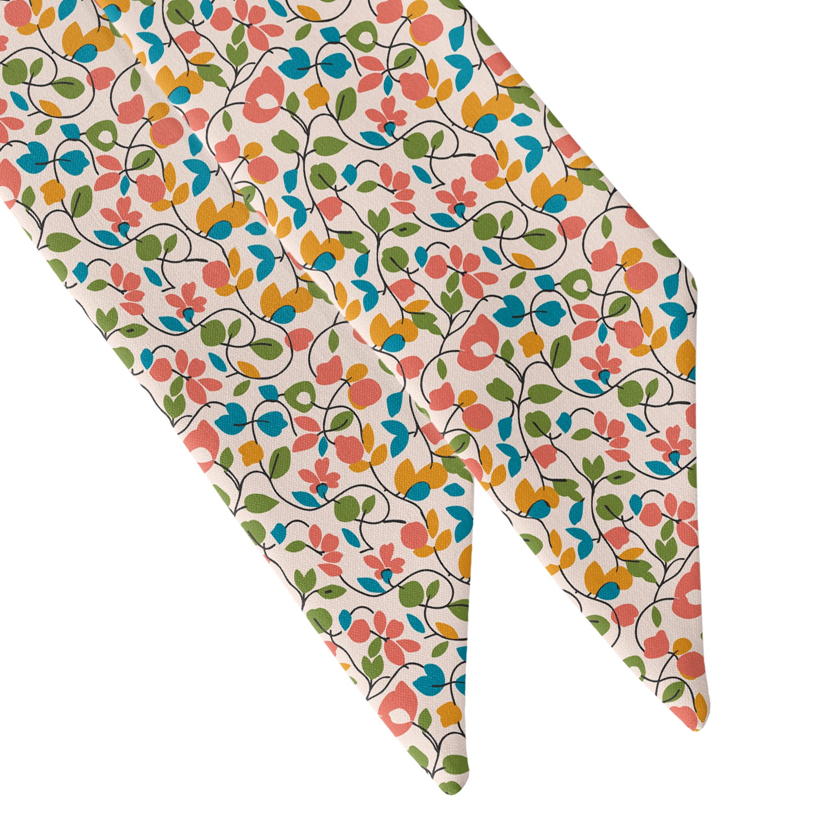 Ditsy Floral Hair Scarf - Scarf Tapered Ends - Knotty Tie Co.