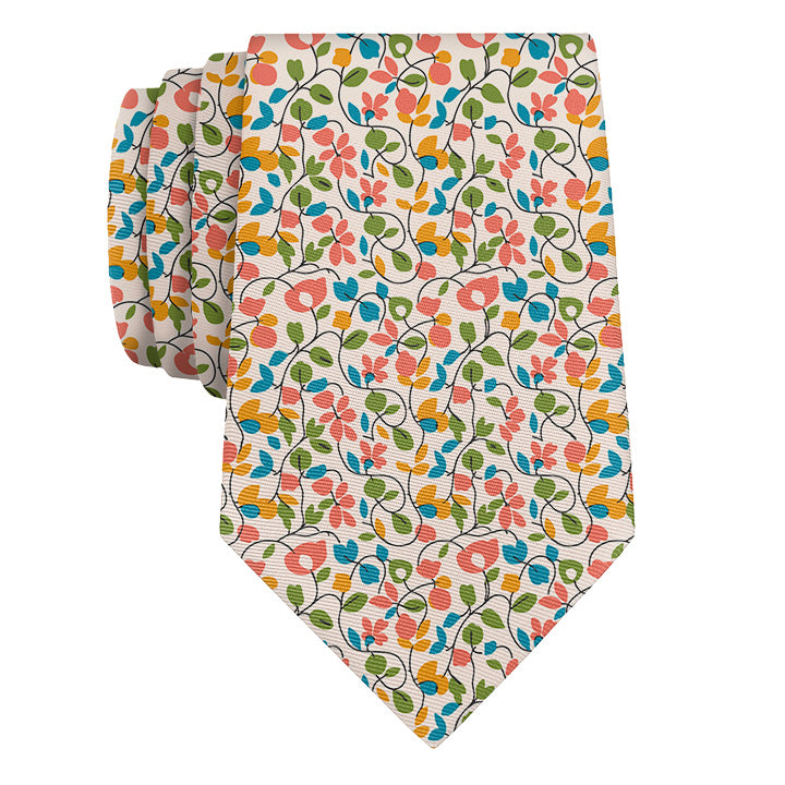 Ditsy Floral Necktie - Rolled - Knotty Tie Co.