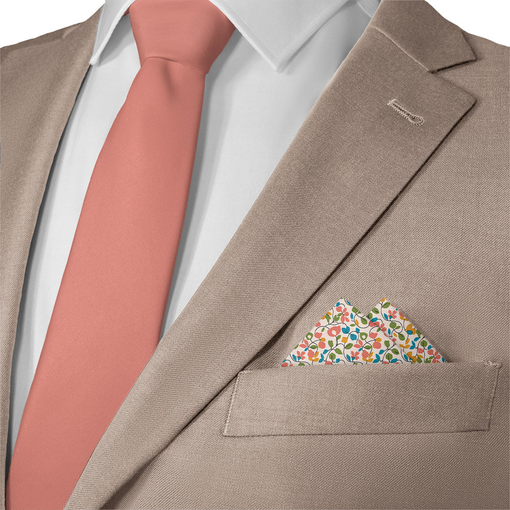 Ditsy Floral Pocket Square - Matching Necktie - Knotty Tie Co.