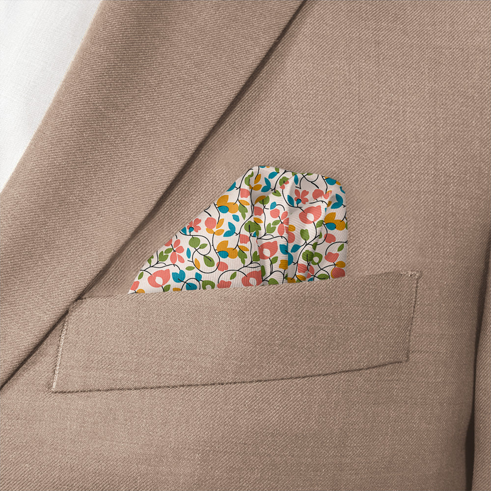 Ditsy Floral Pocket Square - Wave Fold - Knotty Tie Co.