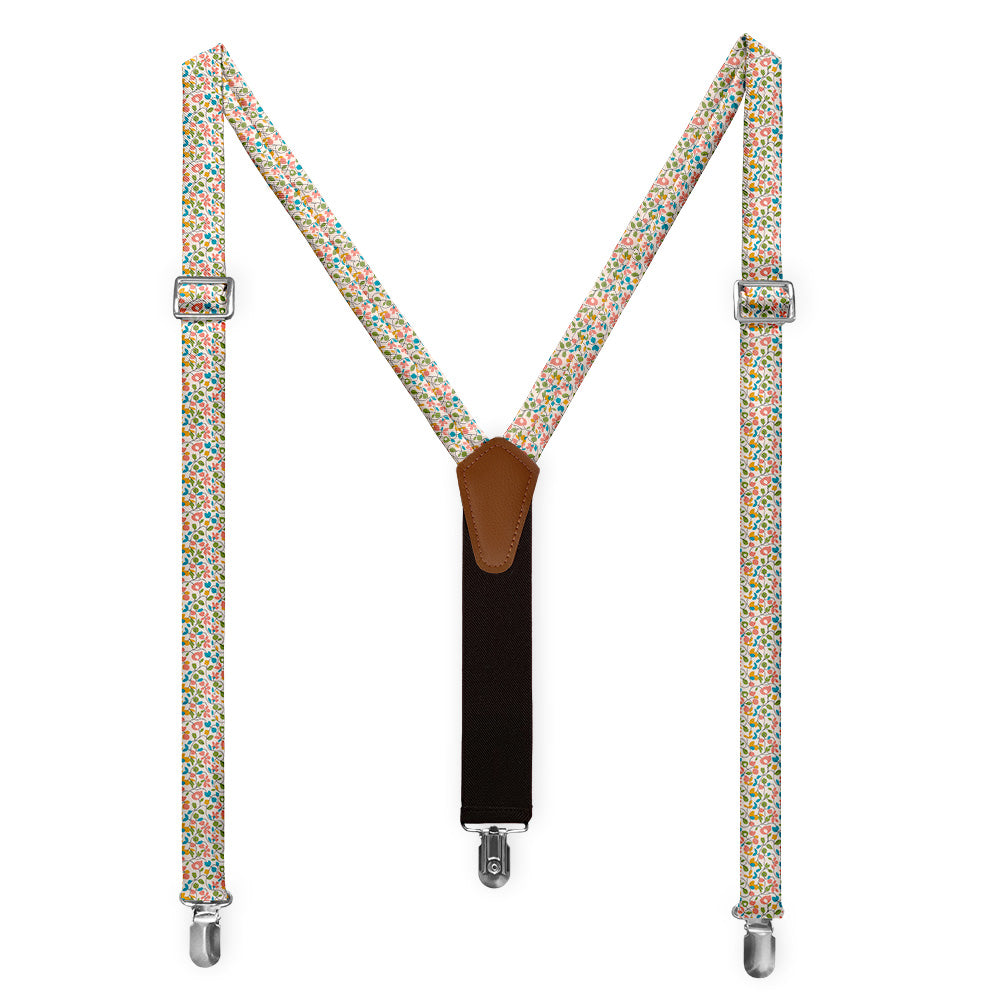 Ditsy Floral Suspenders - Full Front View - Knotty Tie Co.
