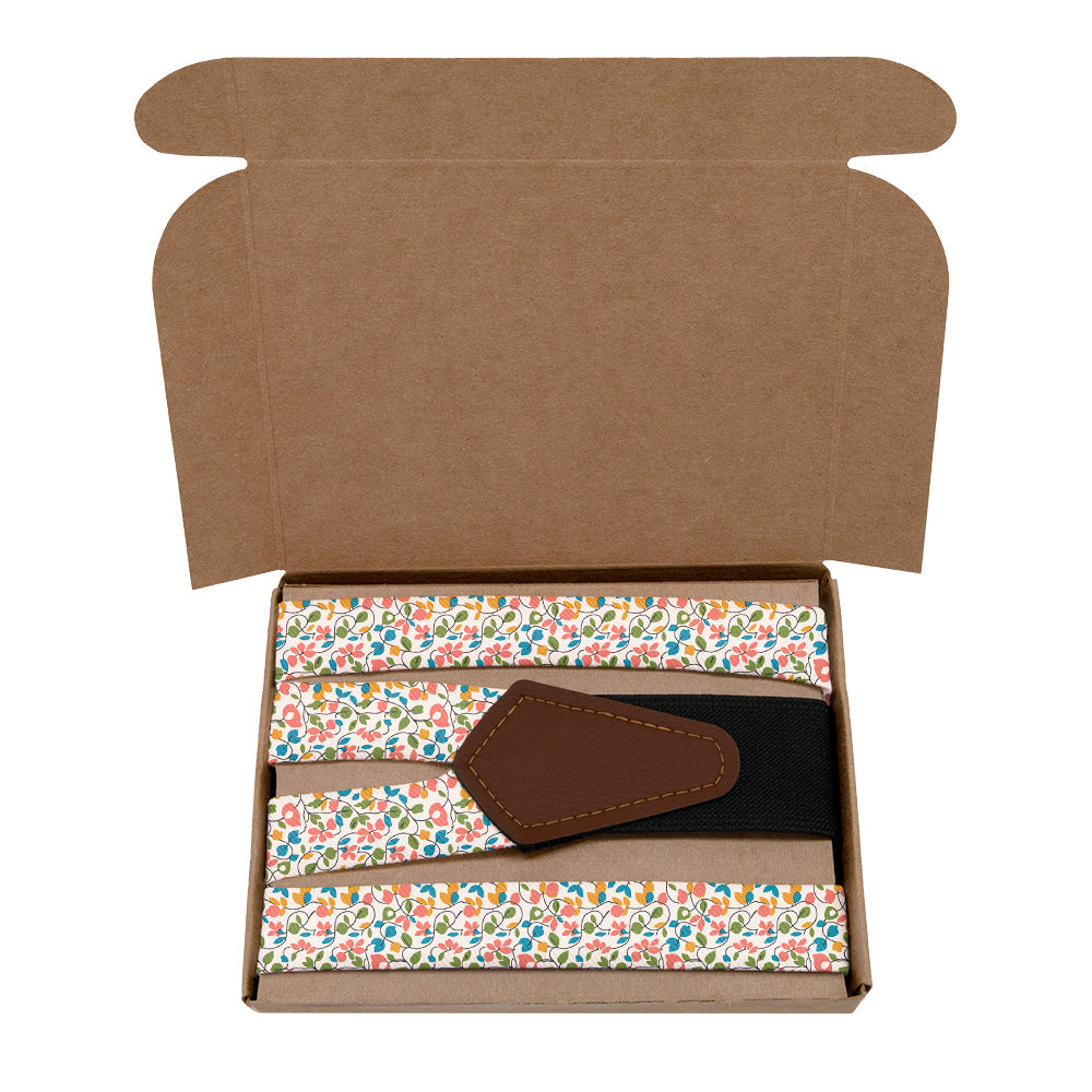 Ditsy Floral Suspenders - Kraft Gift Box Packaging - Knotty Tie Co.
