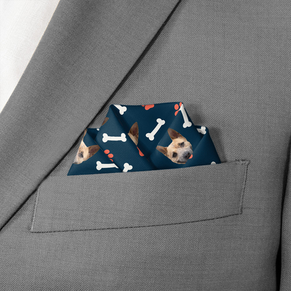 Dog Gone Photo Pocket Square - Scalloped Fold - Knotty Tie Co.