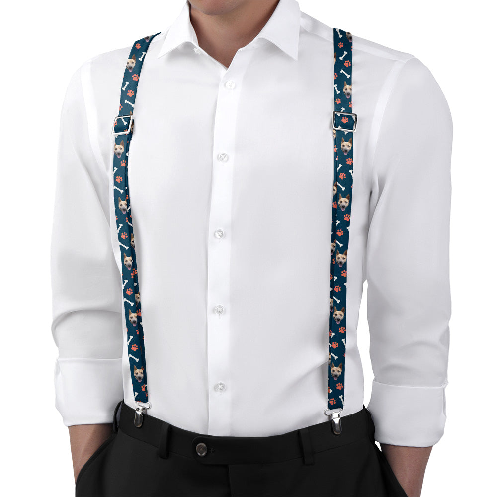 Dog Gone Photo Suspenders - On Model Back View - Knotty Tie Co.