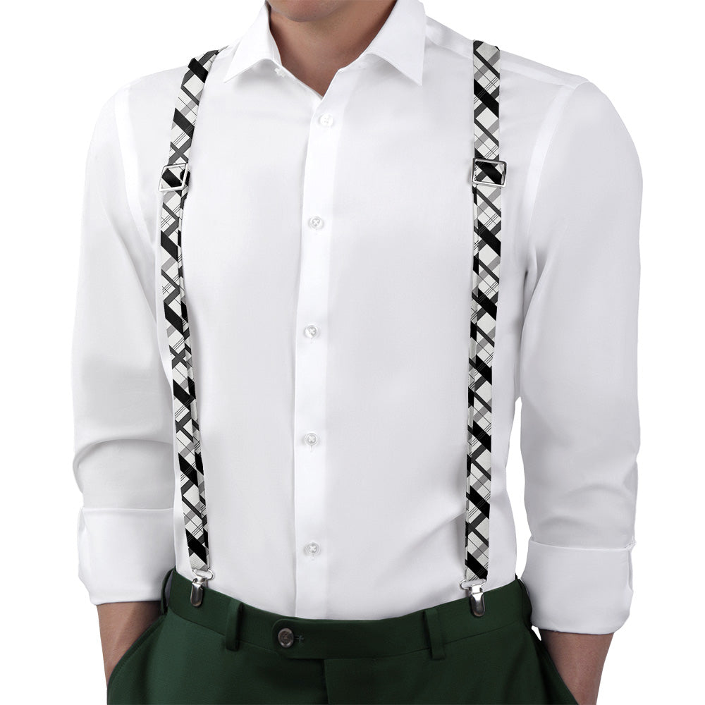 Downing Plaid Suspenders - On Model Back View - Knotty Tie Co.