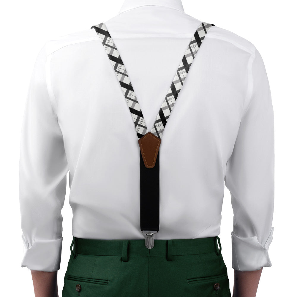 Downing Plaid Suspenders - On Model Front View - Knotty Tie Co.