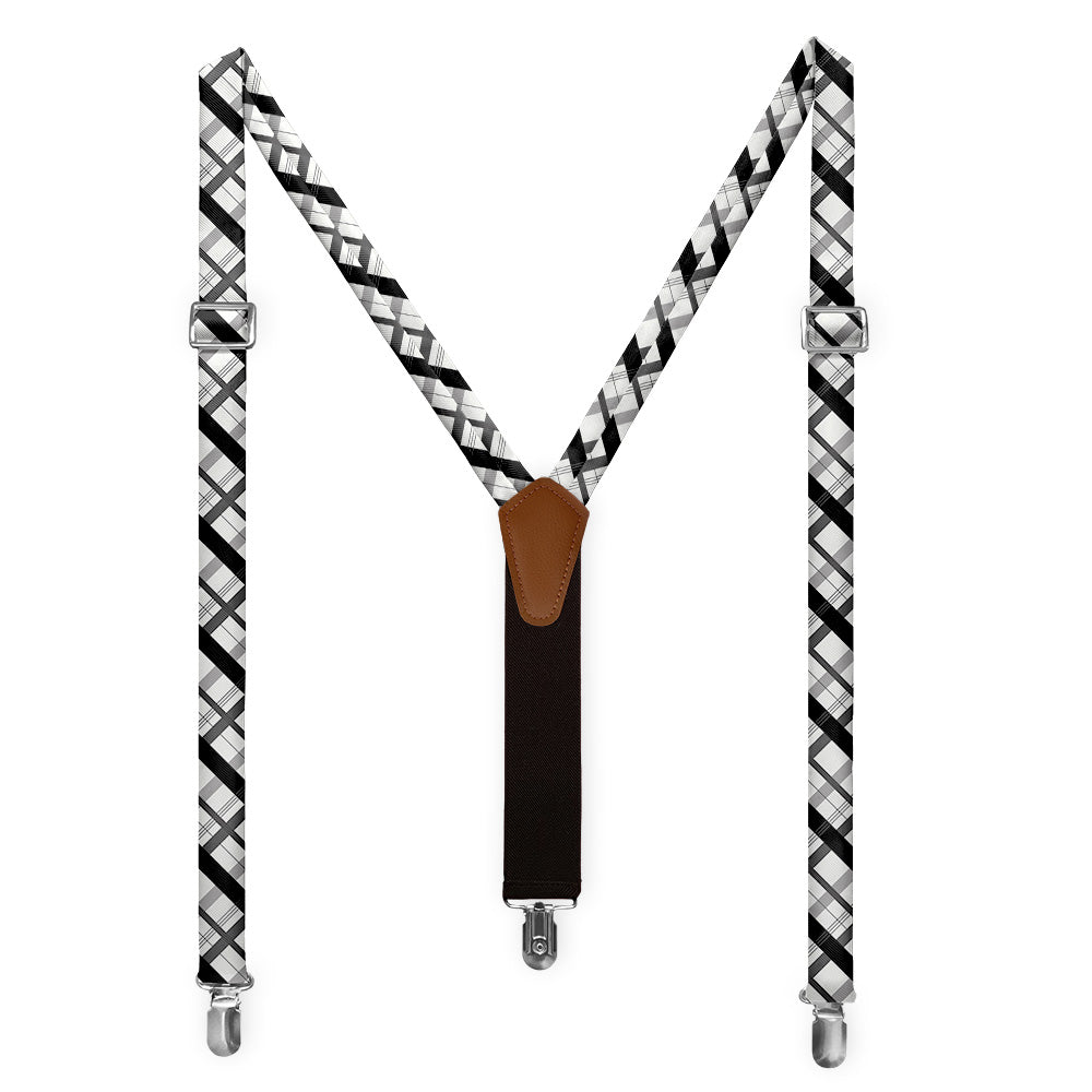 Downing Plaid Suspenders - Full Front View - Knotty Tie Co.