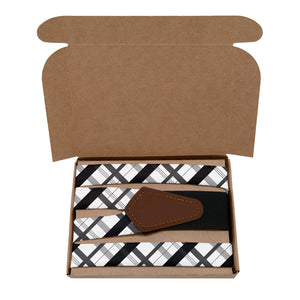 Downing Plaid Suspenders - Kraft Gift Box Packaging - Knotty Tie Co.