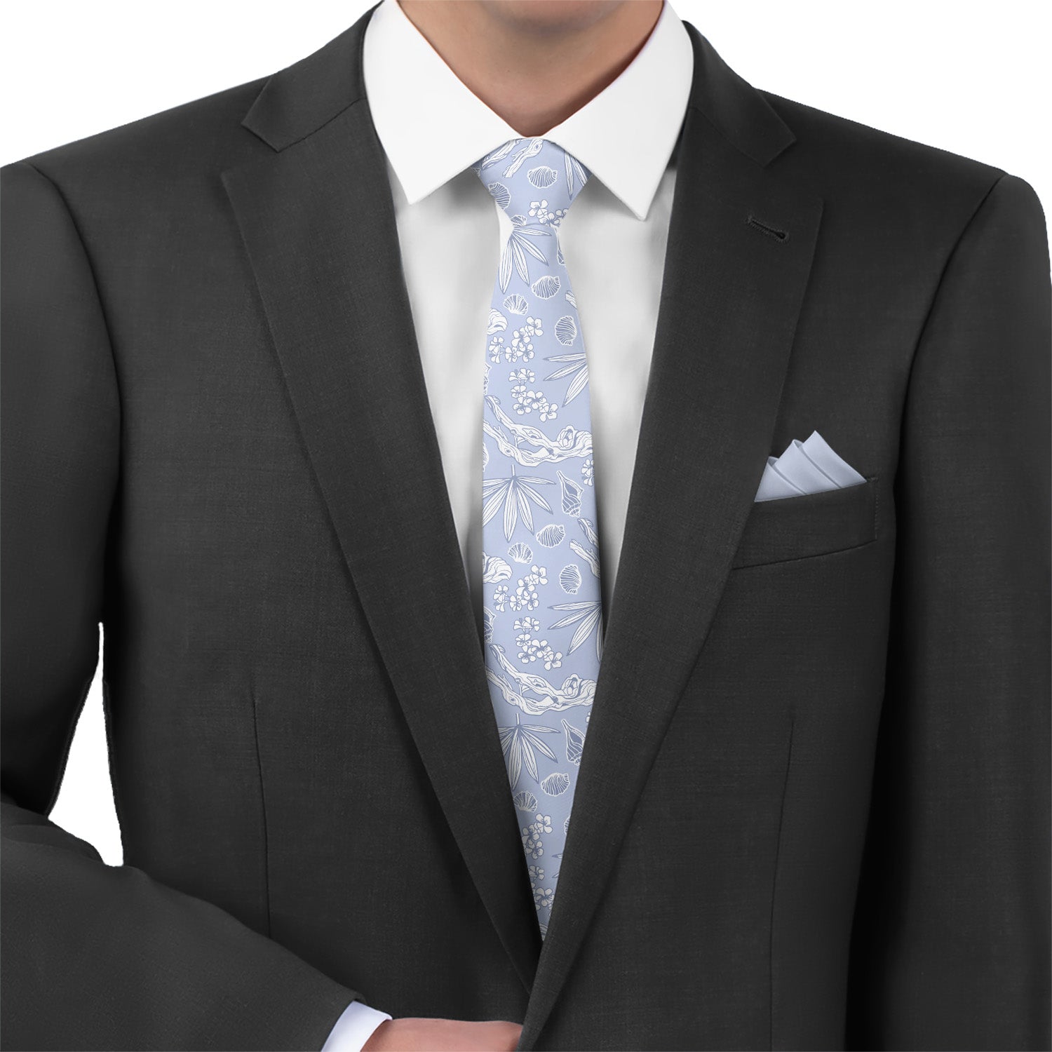 Driftwood Floral Necktie - Matching Pocket Square - Knotty Tie Co.