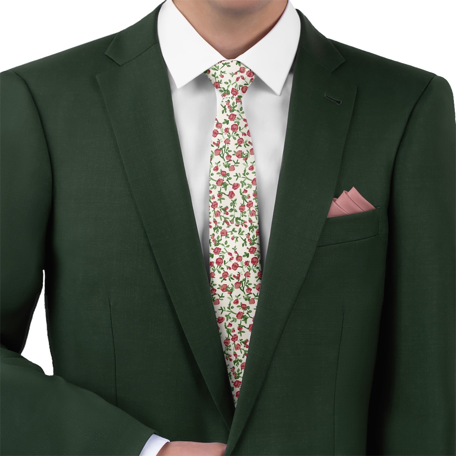 Edward Floral Necktie - Matching Pocket Square - Knotty Tie Co.