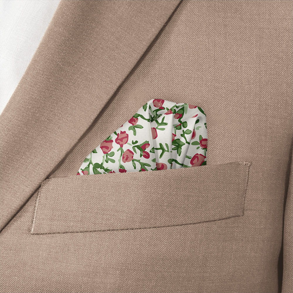 Edward Floral Pocket Square - Wave Fold - Knotty Tie Co.