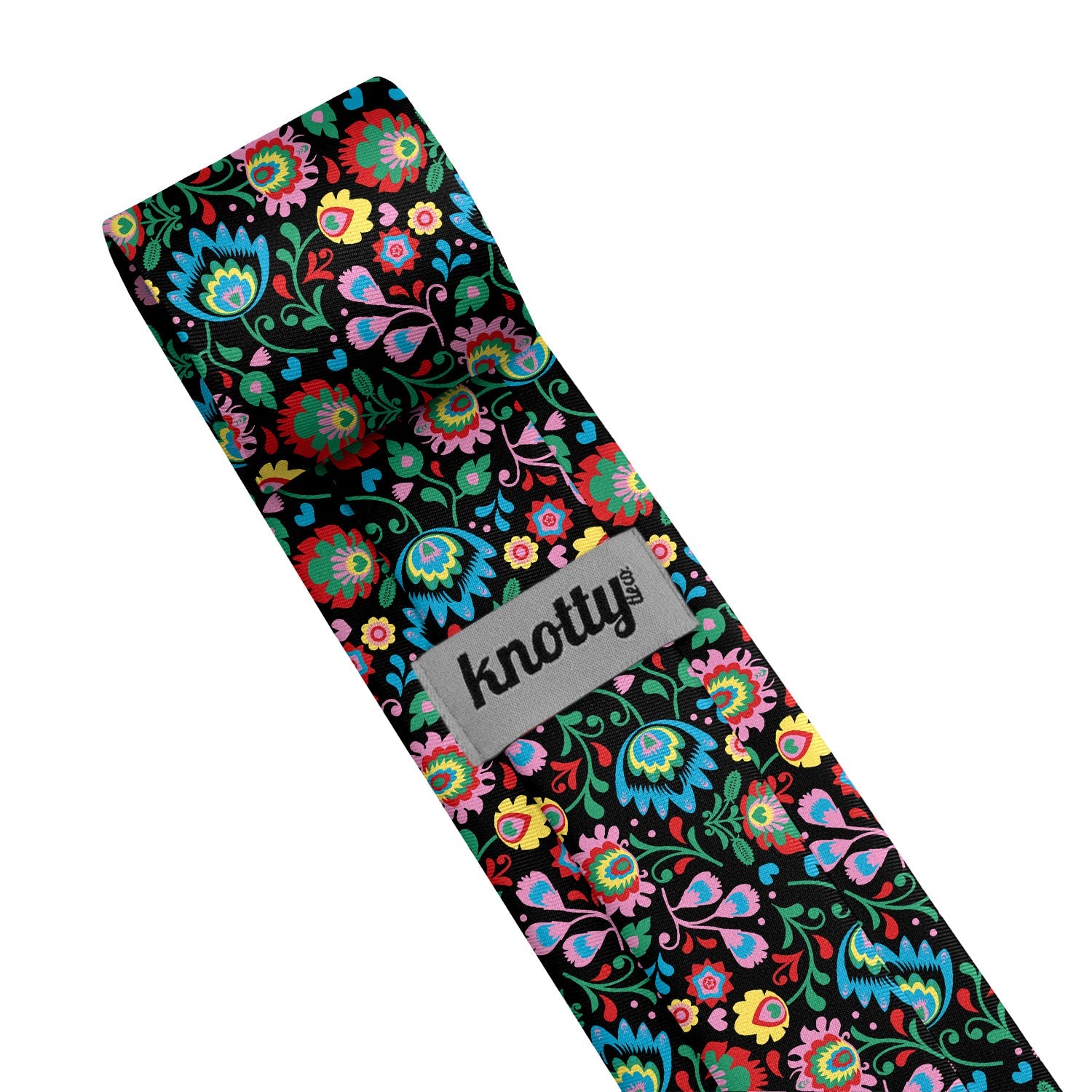 Electric Daisy Floral Necktie - Tag - Knotty Tie Co.