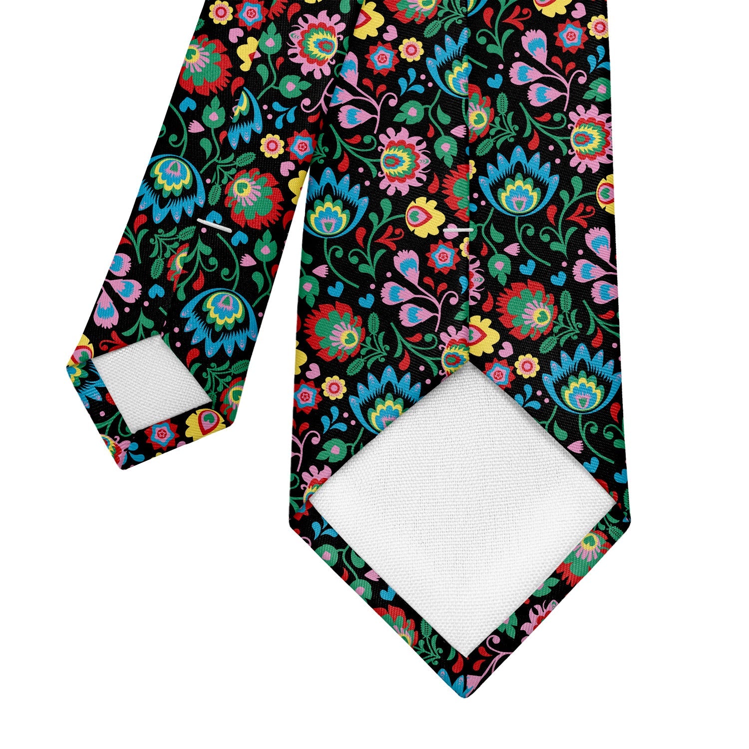 Electric Daisy Floral Necktie - Tipping - Knotty Tie Co.