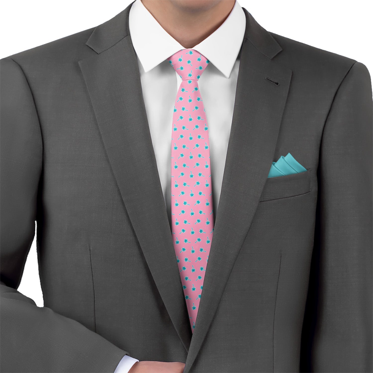 Electric Palm Necktie - Matching Pocket Square - Knotty Tie Co.