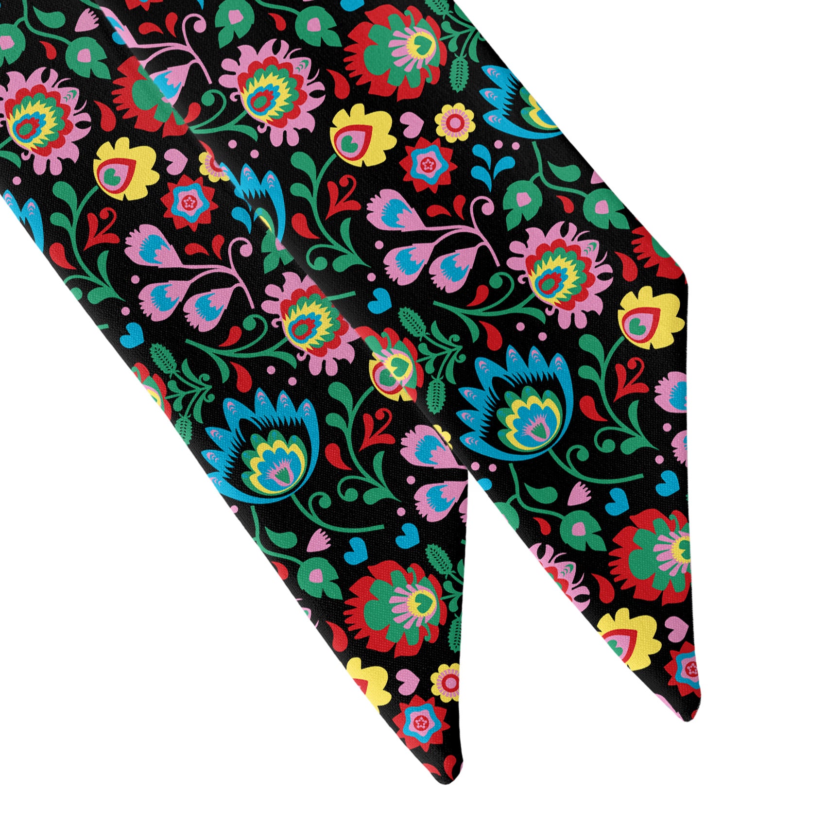 Electric Daisy Floral Hair Scarf - Scarf Tapered Ends - Knotty Tie Co.