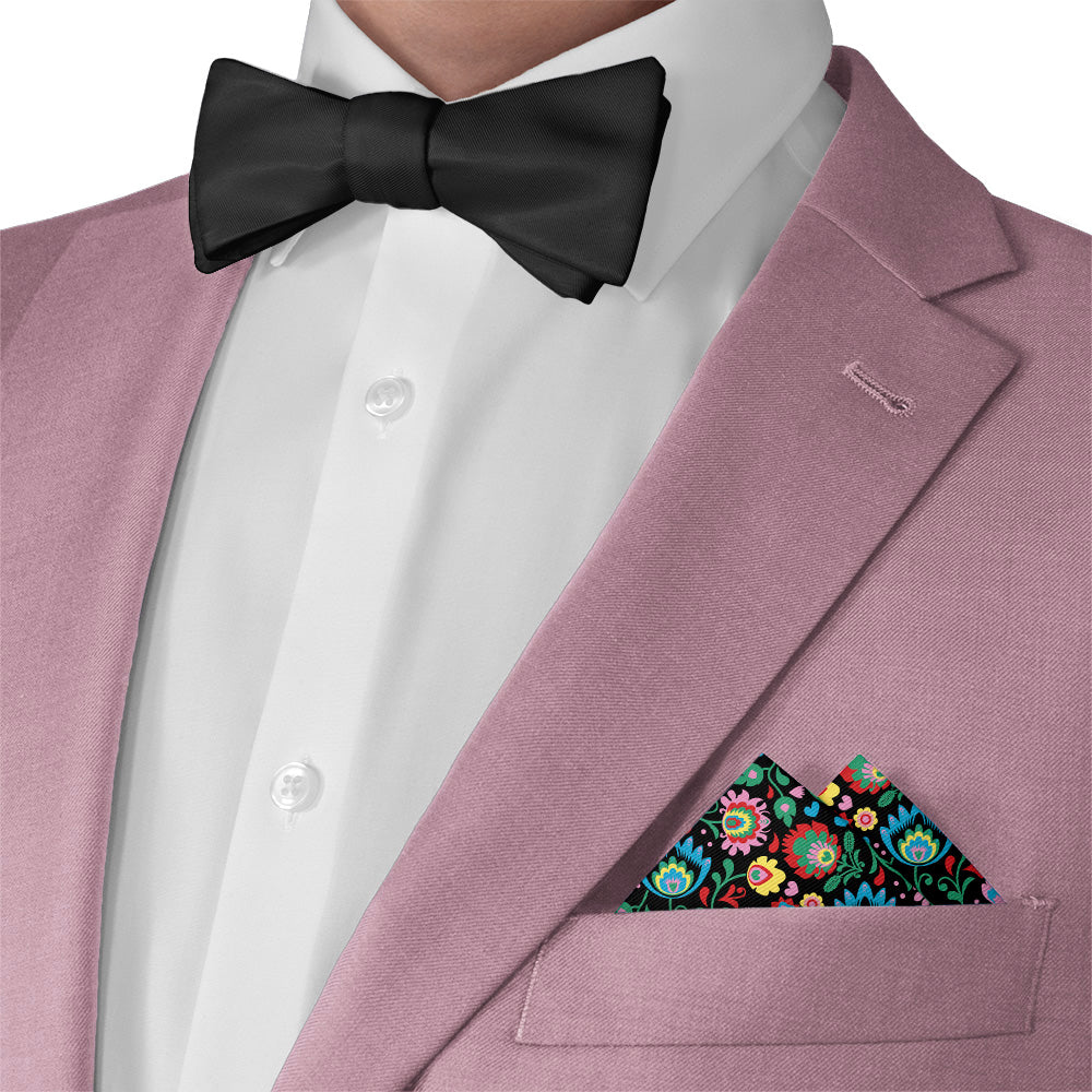 Electric Daisy Floral Pocket Square - Matching Bow Tie - Knotty Tie Co.