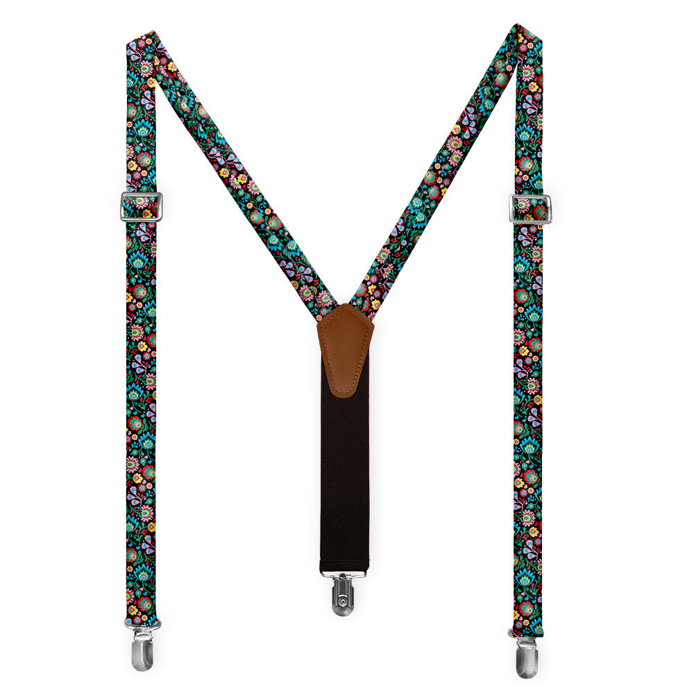 Electric Daisy Floral Suspenders - Full Front View - Knotty Tie Co.