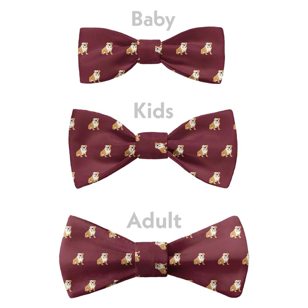 English Bulldog Bow Tie - Bow Sizes - Knotty Tie Co.