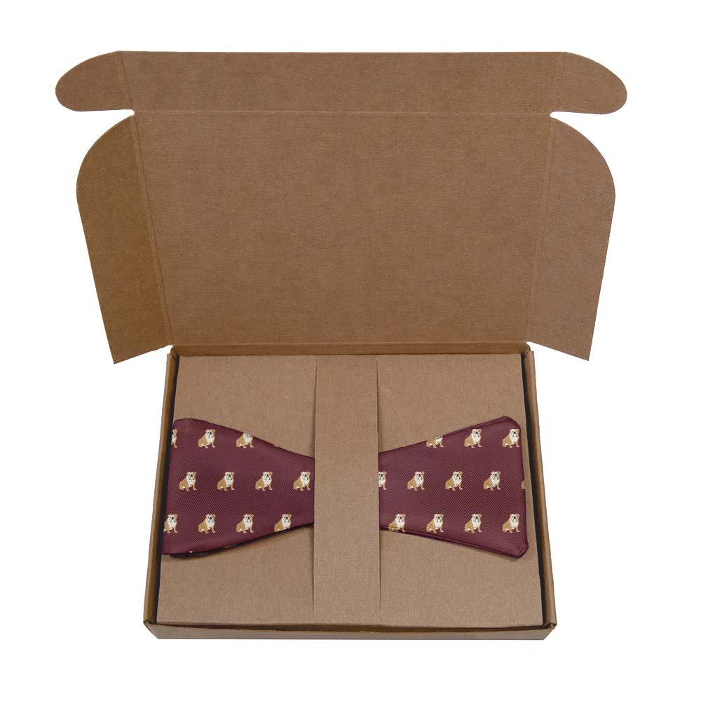 English Bulldog Bow Tie- Kraft Gift Box Packaging - Knotty Tie Co.