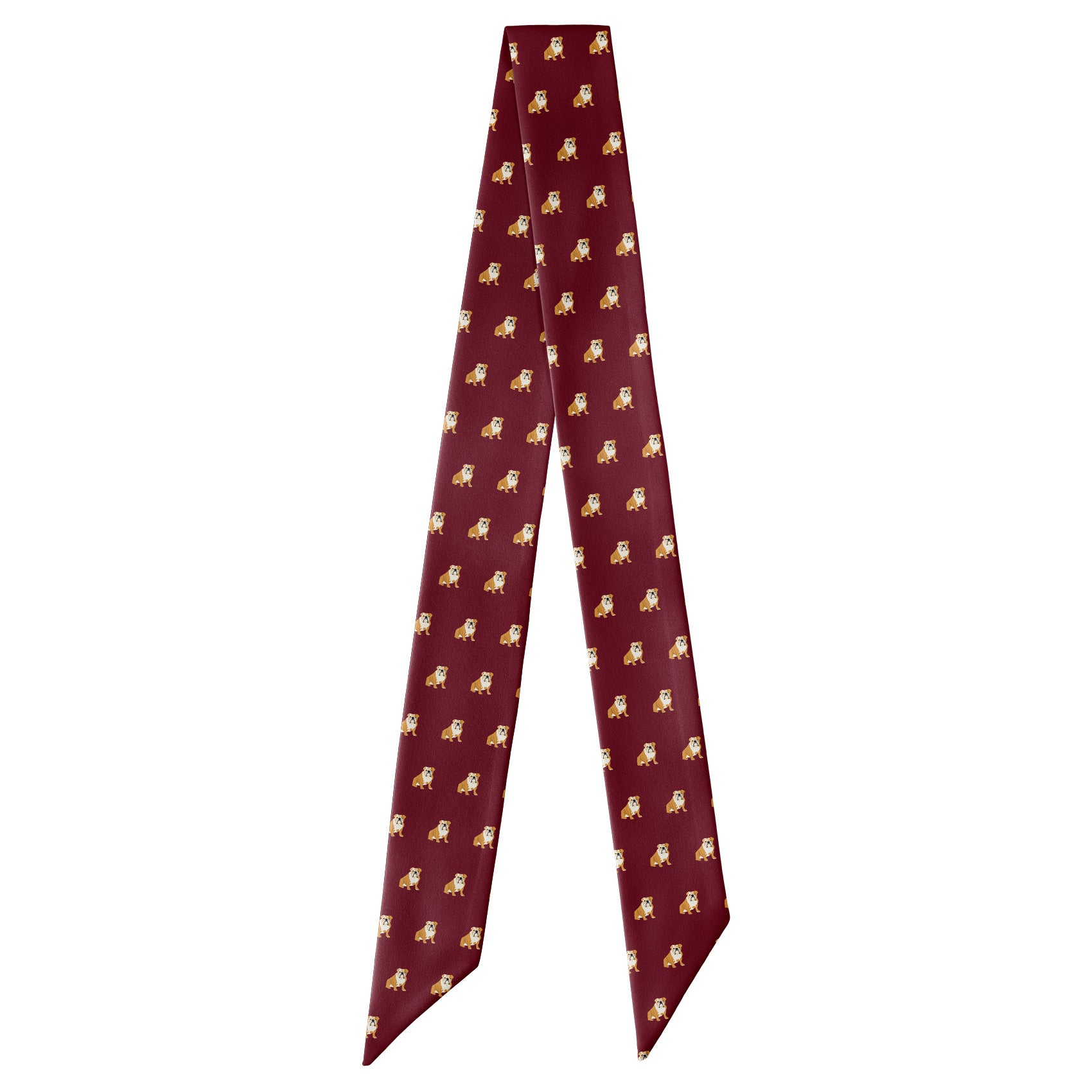 English Bulldog Hair Scarf - Full View of Hair Scarf - Knotty Tie Co.
