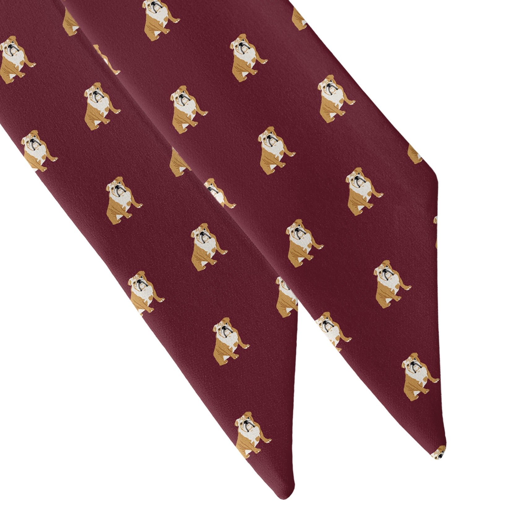 English Bulldog Hair Scarf - Scarf Tapered Ends - Knotty Tie Co.
