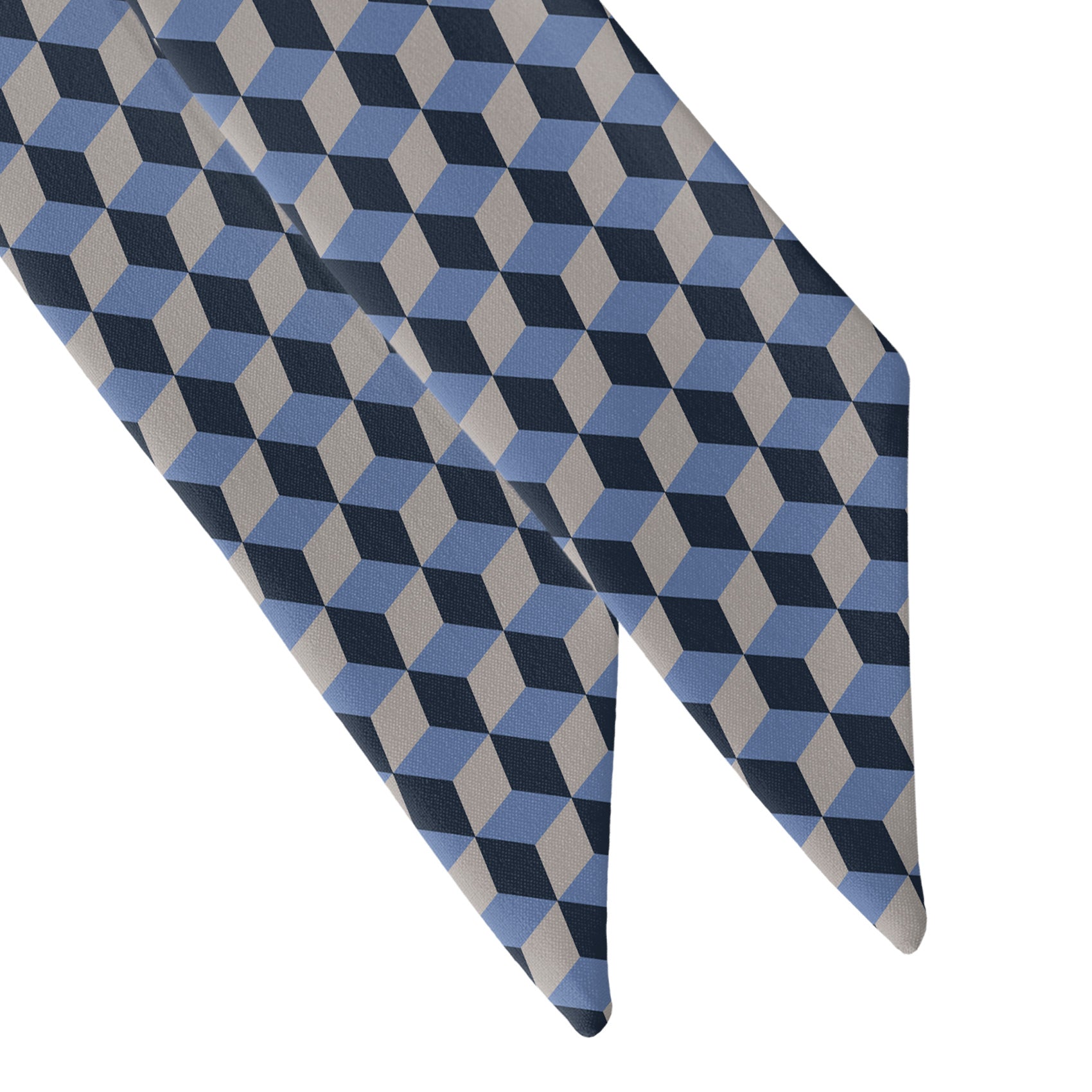 Escher Geometric Hair Scarf - Scarf Tapered Ends - Knotty Tie Co.