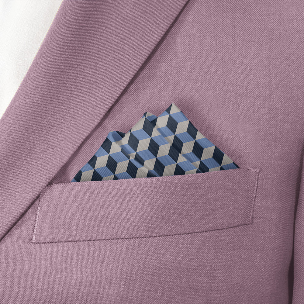 Escher Geometric Pocket Square - Stairs Fold - Knotty Tie Co.