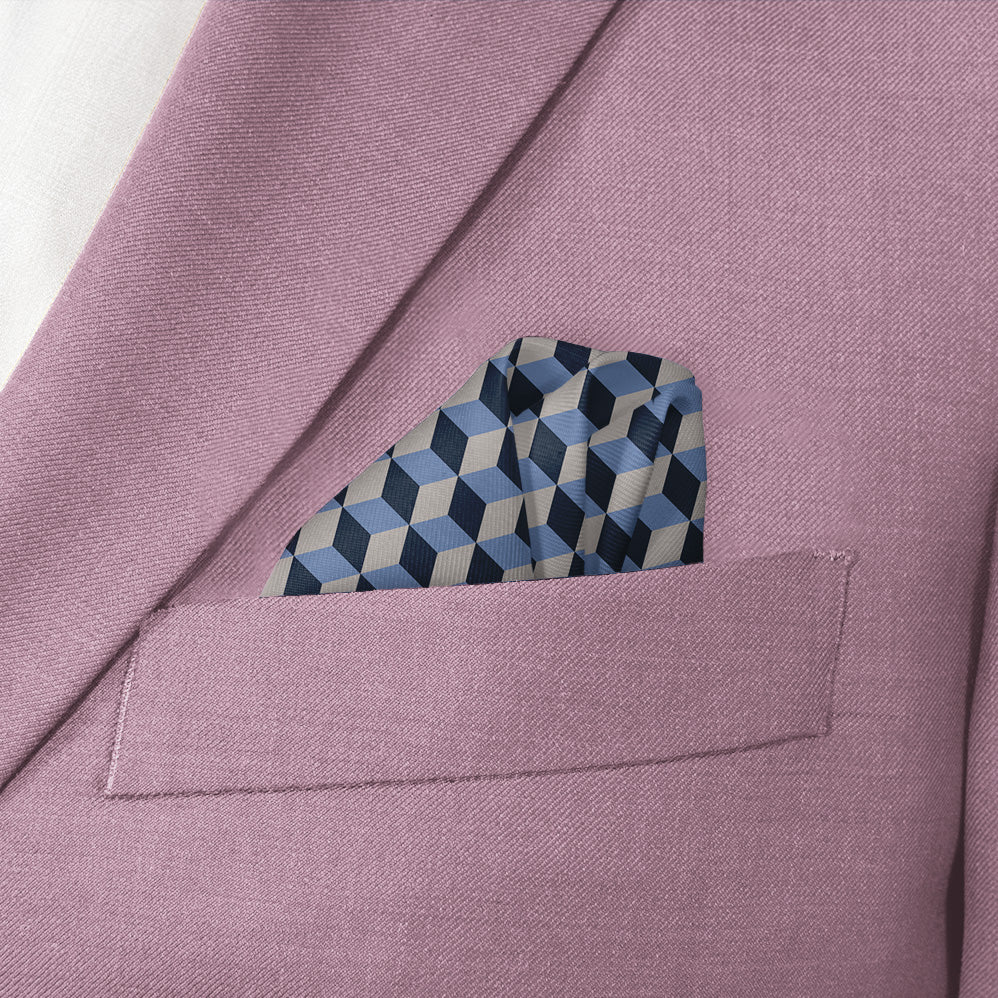 Escher Geometric Pocket Square - Wave Fold - Knotty Tie Co.