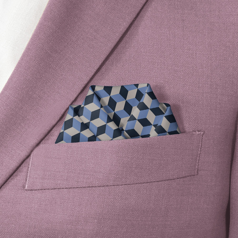 Escher Geometric Pocket Square - Scalloped Fold - Knotty Tie Co.