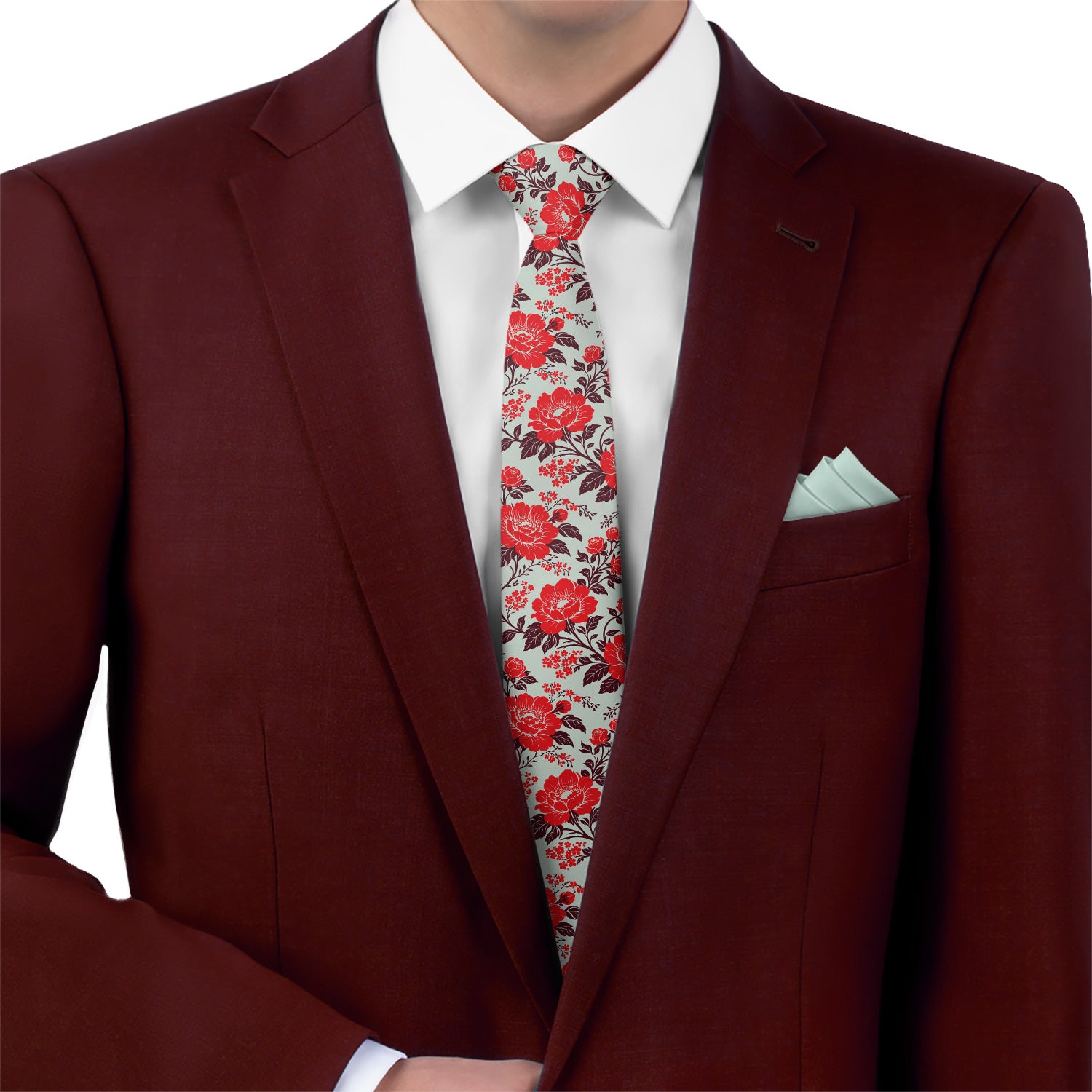 Estate Garden Floral Necktie - Matching Pocket Square - Knotty Tie Co.
