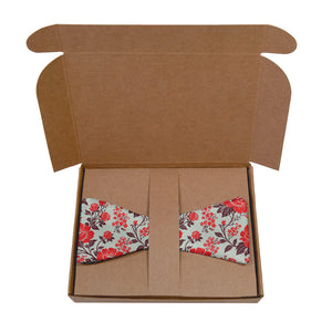 Estate Garden Floral Bow Tie - Kraft Gift Box Packaging - Knotty Tie Co.