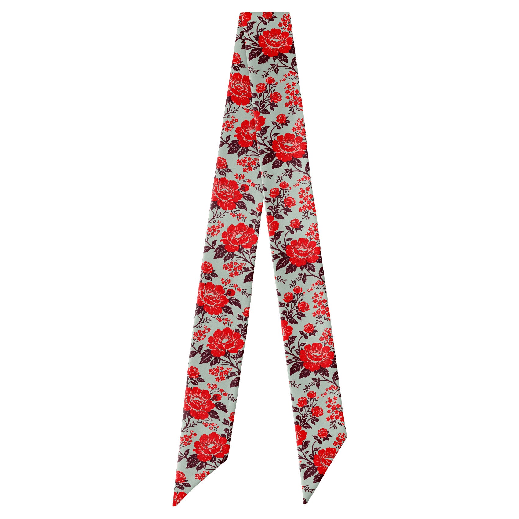Estate Garden Floral Hair Scarf - Full View of Hair Scarf - Knotty Tie Co.